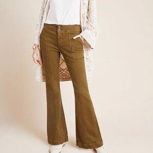 Anthropologie Pilcro High RiseTrouser Bootcut Green Pants Jeans